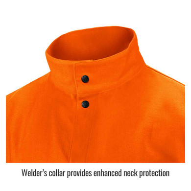 Black Stallion FO9-30C TruGuard 200 FR Cotton Welding Jacket, Safety Orange, 4X-Large