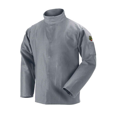 Black Stallion JF2220-GY NFPA 2112 & NFPA 70E FR Cotton Welding Jacket, 4X-Large