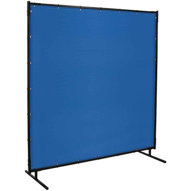 Steiner 535-6X10 Protect-O-Screen Classic with Blue Vinyl Laminated Polyester Welding Curtain with Frame