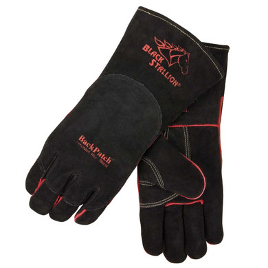 Black Stallion 360 Split Cowhide Stick Welding Glove with Built-In Heat Shield, Large