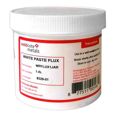 Weldcote Metals WPFLUX1JAR White Paste Flux 1Lb. for Silver Brazing