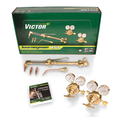 Victor 0384-0808 Journeyman 450 540/300 Acetylene Torch Outfit with Classic Regulators