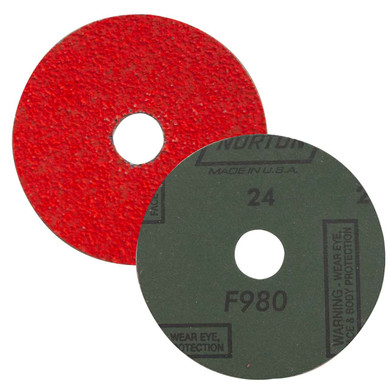 Norton 69957398000 4-1/2 x 7/8 in. Blaze F980 Supersize Ceramic Alumina Fiber Discs, 24 Grit, Coarse, 25 pack