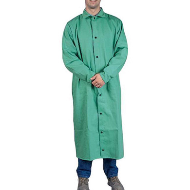 Tillman 6250 9 oz. 50" Green Flame Retardant Cotton Shop Coat, 2X-Large