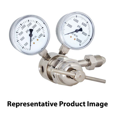 Miller Smith 825-00-08 Silverline High Pressure Analytical Brass Single Stage Regulators, 2000 PSI