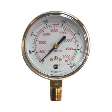 Miller Ga043-07 Gauge, 2.5 In Brass, 4000 Psi/Bar