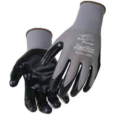 Black Stallion GC2030-GY AccuFlex Nitrile-Coated Nylon Glove, Large, 12 pack