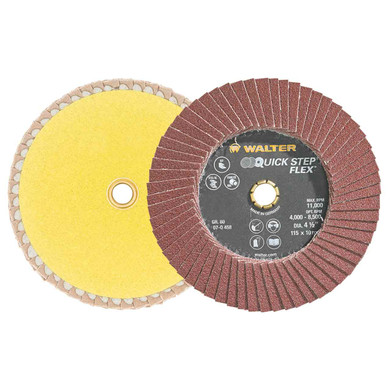 Walter 07Q458 4-1/2x7/8 Quick-Step Flex Flexible Flap Disc 80 Grit, 10 pack