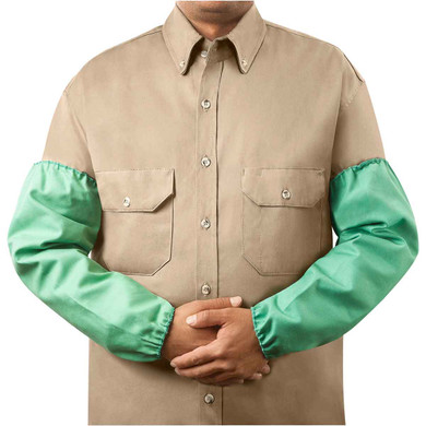 Steiner 1034-18EE 18" Green 9 oz FR Cotton Sleeves Standard Elastic Pair