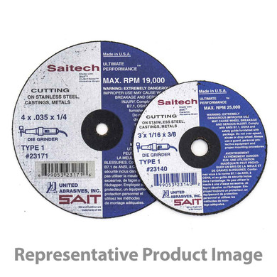 United Abrasives SAIT 23165 4x1/16x3/8 Saitech Ultimate Performance Premium Cut-off Wheels, 50 pack