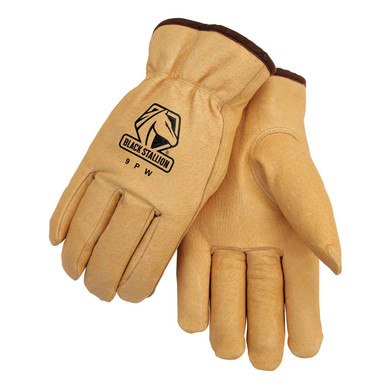 Black Stallion 9PW Premium Grain Pigskin Winter Drivers Gloves, Medium