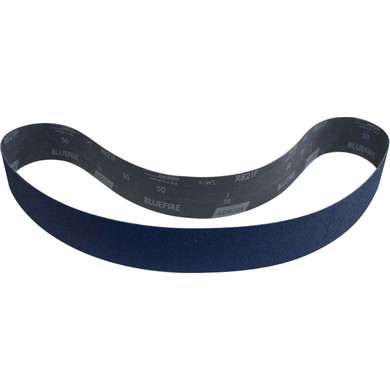 Norton 78072727233 2-1/2x60” BlueFire R821P Zirconia Alumina Cloth Narrow Benchstand Belts, 50 Grit, Coarse, 10 pack