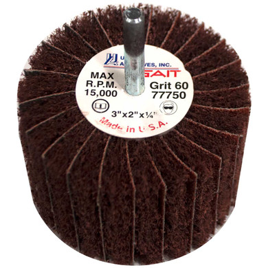 United Abrasives SAIT 77750 3x2x1/4 Non-Woven Interleaf Flap Wheels Medium 60 Grit, 5 pack