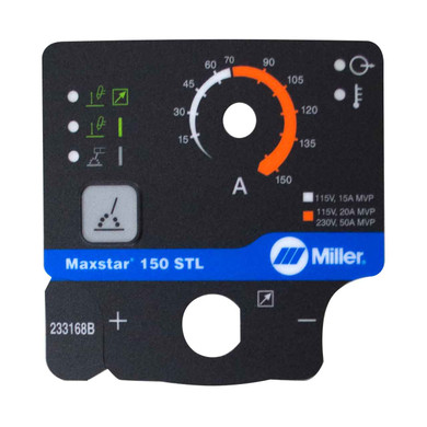 Miller 233168 Label, Nameplate Maxstar 150 Stl (Front) Mvp