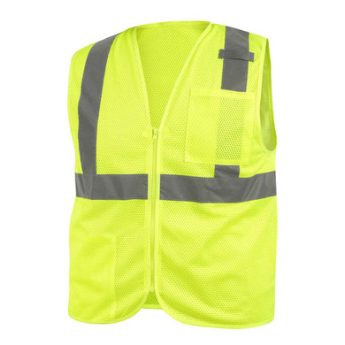 Black Stallion VS2020 ANSI Class 2 Standard Hi-Vis Safety Vest, Lime, Medium