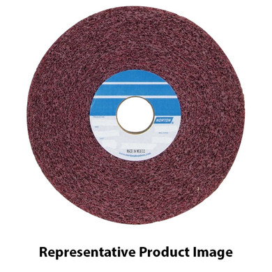 Norton 66261010148 6x1x1 In. Bear-Tex Metal Finishing Aluminum Oxide Medium Grit Non-Woven Convolute Wheels, 6 Density, 3 pack