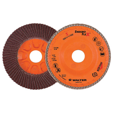 Walter 15R458 4-1/2x7/8 Enduro-Flex Flap Discs with Eco-Trim Backing 80 Grit Type 27, 10 pack