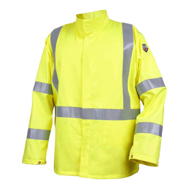 Black Stallion JF1117-HY Truguard 250 Hi-Vis Class 3 FR Cotton Welding Jacket, Yellow, Small