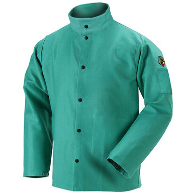 Black Stallion F9-30C TruGuard 200 FR Cotton Welding Jacket, Green, Medium