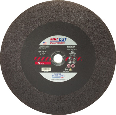 United Abrasives SAIT 24500 14x3/32x1 EZ-Chop Attacker Fast Cutting Chop Saw Wheel, 10 pack