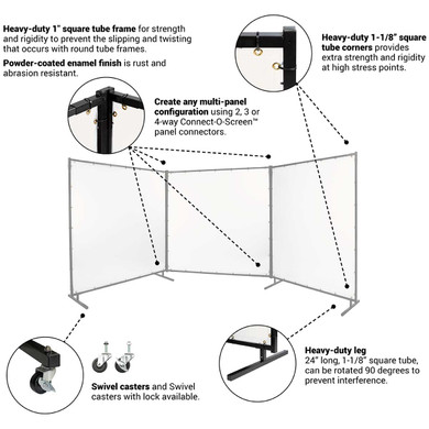 Steiner 539HD-8X8 Protect-O-Screen HD with Clear Vinyl Welding Curtain with Frame