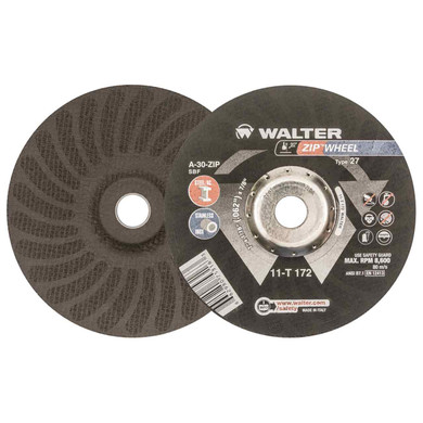 Walter 11T172 7x3/64x7/8 ZIP WHEEL High Performance Cut-Off Wheels Type 27 A46 Grit, 25 pack