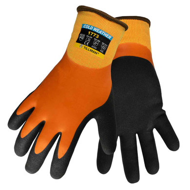 Tillman 1773 Cold Weather High-Vis Work Gloves with ANSI A2 Cut Resistance, 2X-Large, 12 Pack
