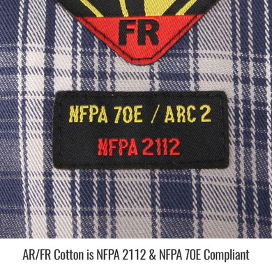 Black Stallion WF2110-PB AR/FR Cotton Work Shirt, NFPA 2112 Arc Rated, Plaid, 2X-Large