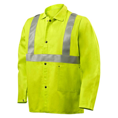 Steiner 1070RS FR Cotton Jacket with FR Silver Reflective Stripes, 30" 9 oz, Lime, X-Large