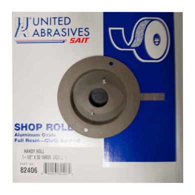 United Abrasives SAIT 82406 Blue Line 1-1/2" x 50 Yards DA-F Aluminum Oxide Cloth Handy Shop Rolls 240 Grit