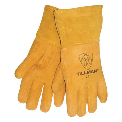 Tillman 35 Top Grain Deerskin Foam Lined Thumb Strap MIG Welding Gloves, Medium