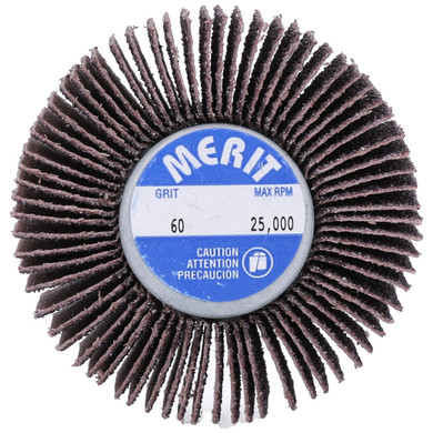 Norton 8834133015 2x1x1/4-20 In. Merit High Performance AO Threaded Shank Mini Flap Wheel, Coarse, P60 Grit, 10 pack