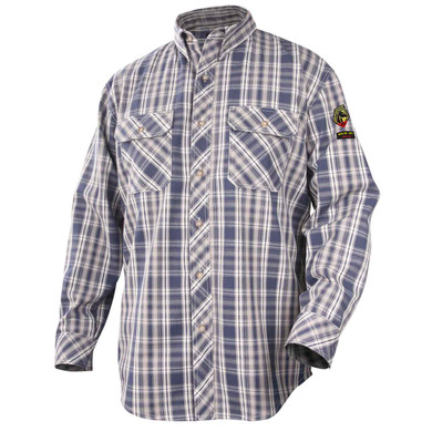 Black Stallion WF2110-PB AR/FR Cotton Work Shirt, NFPA 2112 Arc Rated, Plaid, Small