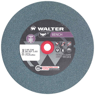 Walter 12E449 7x1x1 Bench Grinding Wheel for Carbide Type 1 Grade 80 FINE