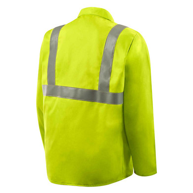 Steiner 1070RS FR Cotton Jacket with FR Silver Reflective Stripes, 30" 9 oz, Lime, Large