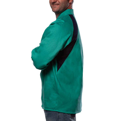 Tillman 6360 30" 9 oz. Green Cotton Westex FR7A Fabric Welding Jacket, Large