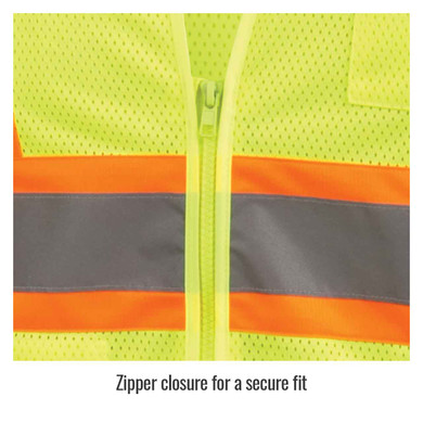 Black Stallion VS2022 ANSI Class 2 Two-Tone Hi-Vis Safety Vest, Lime, 4X-Large