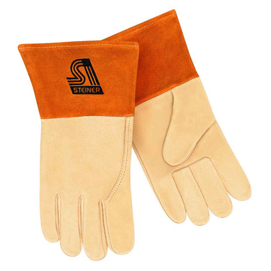 Steiner P210 Premium Grain Pigskin MIG Welding Gloves Unlined Long Cuff Small