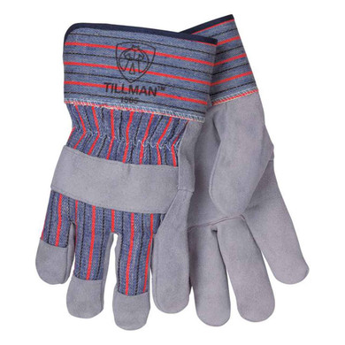 Tillman 1505 Standard Cowhide/Canvas Safety Cuff Work Gloves, X-Large, 12 pack