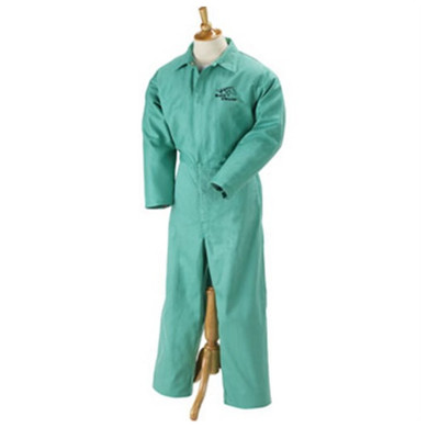 Black Stallion F9-32CA/PT Flame-Resistant 9 oz Cotton Coverall, Green, Small