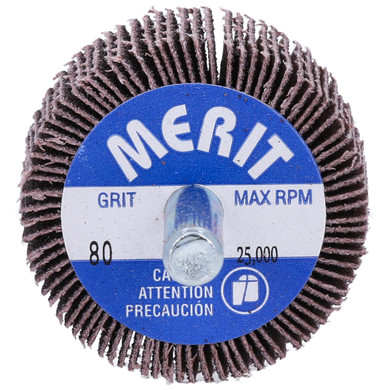 Norton 8834137141 1-1/2x1x1/4 In. Merit High Performance AO Steel Shank Mini Flap Wheel, Coarse, P80 Grit, 10 pack