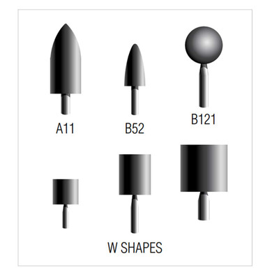 Norton 61463622646 1x1x1/4 In. AO Cotton Fiber Mounted Points, Type W220, 80 Grit, 25 pack