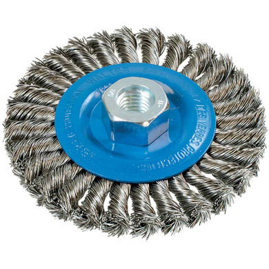 Walter 13L464 4-1/2x1/4x5/8-11 Wire Wheel Brush with Knot Twisted Wires .02 for Aluminum and Stainless Steel
