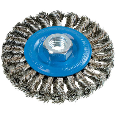 Walter 13L414 4x1/4x5/8-11 Wire Wheel Brush with Knot Twisted Wires .02 for Aluminum and Stainless Steel