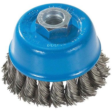 Walter 13F314 3" 5/8-11 Wire Cup Brush with Knot Twisted Wire .015 for Aluminum and Stainless Steel