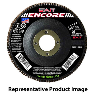 United Abrasives SAIT 71209 4-1/2x7/8 Encore Type 27 General Purpose No Hub Zirconium Flap Discs 80 Grit, 10 pack