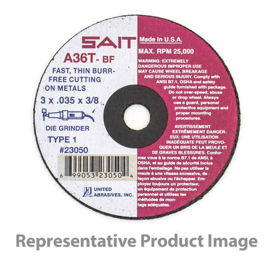 United Abrasives SAIT 23067 4x1/16x1/4 A36T Fast Cutting Thin High Speed Cut-off Wheels, 50 pack