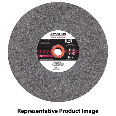 United Abrasives SAIT 28014 7x1x1 A60X Aluminum Oxide General Purpose Bench Grinding Wheel