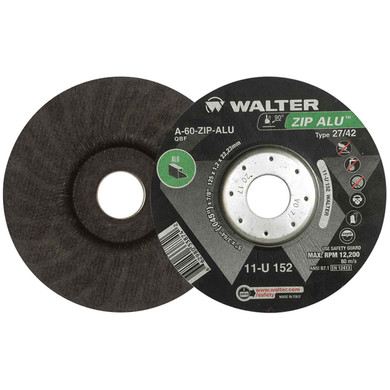 Walter 11U152 5x3/64x7/8 ZIP ALU Cut-Off Wheels for Aluminum Type 27 Grit A60, 25 pack