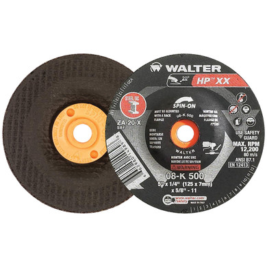 Walter 08K500 5x1/4x7/8 HP XX Spin-On High Performance Grinding Wheels Type 27S, 20 pack